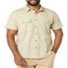 Amazon Essentials Men's Slim-Fit Short-Sleeve Two-Pocket Utility Shirt, Light Khaki Brown, X-Large view 1