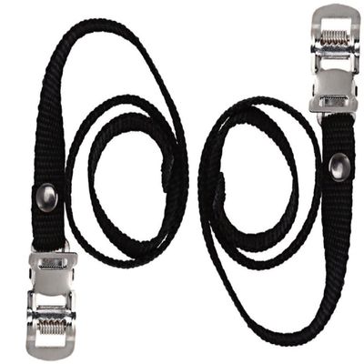 cyclingcolors 2X Bike Pedal Straps with Chrome Clamps Cycling Fixie Road Exercise Lashing singlespeed