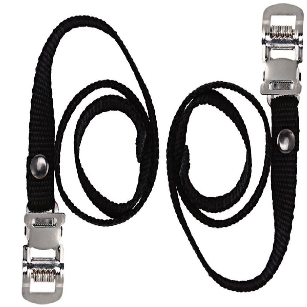 cyclingcolors 2X Bike Pedal Straps with Chrome Clamps Cycling Fixie Road Exercise Lashing singlespeed