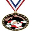 Santa Claus Winter Seasonal Medals and Trophies, 2.5" Gold Merry Christmas Winter Medal Awards, 50 Pack view 1