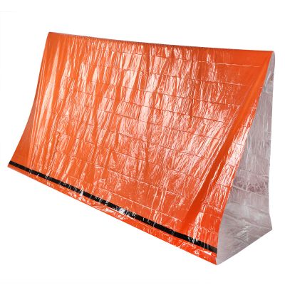 01 02 015 Emergency Tent, Orange Aluminum Foil Composite Film MultiPurpose Tent, Moistureproof for Camping Outdoor Emergency Situations