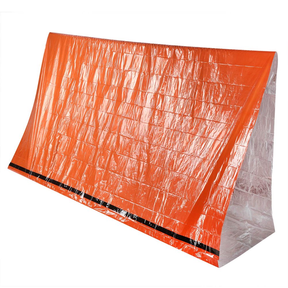 01 02 015 Emergency Tent, Orange Aluminum Foil Composite Film MultiPurpose Tent, Moistureproof for Camping Outdoor Emergency Situations