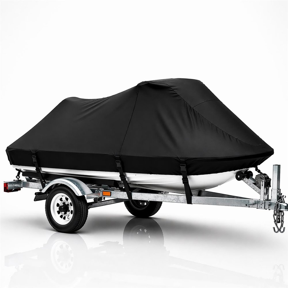 Black PWC Jet Ski All-Weather Canvas Travel Cover for Yamaha Waverunner FX 140 Cruiser 2002-2004