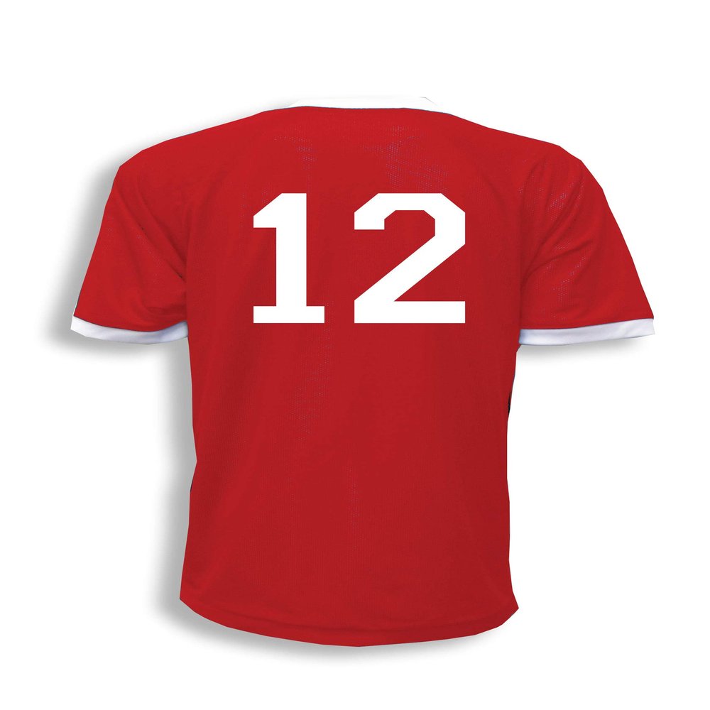 Code Four Athletics Reversible sports jersey, personalized with back numbers - size Youth XS - color Red/White