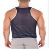 Gary Majdell Sport Men's Breathable Athletic See-Through Smooth Mesh Tank Top (Navy with White Hem, Large) view 3
