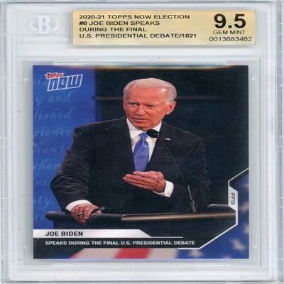 Joe Biden 2020 Topps Now Presidential Election Debate /1821 BGS 9.5 Gem Mint