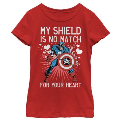 Fifth Sun girls Marvel Universe Capt Heart Shield Short Sleeve Tee T Shirt, Red, X-Small US