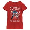 Fifth Sun girls Marvel Universe Capt Heart Shield Short Sleeve Tee T Shirt, Red, X-Small US view 1