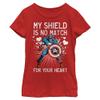 Fifth Sun girls Marvel Universe Capt Heart Shield Short Sleeve Tee T Shirt, Red, X-Small US view 2
