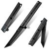 FORESAIL Flipper Pocket Folding Knife,DC53 Steel Blade and G10 Handle. With pocket clip and glass breaker,men's pocket knife hiking trip EDC tool Knife (Black PVD Blade) view 1
