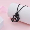 Dragon Urn Necklaces for Ashes Keepsake Jewelry Stainless Steel Cremation Ash Urn Necklace Memorial Jewelry Urn Pendant for Men Women (Black) view 3
