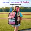MATEIN Softball Bag, Lightweight Baseball Backpack with Shoe Compartment, Baseball Bag with Fence Hook for TBall Bat & Equipment, Softball Gifts Catchers Backpack for Women Fit Batting Glove, Helmet view 2