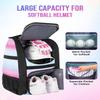 MATEIN Softball Bag, Lightweight Baseball Backpack with Shoe Compartment, Baseball Bag with Fence Hook for TBall Bat & Equipment, Softball Gifts Catchers Backpack for Women Fit Batting Glove, Helmet view 3