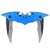 Kii Dark Twin Blade Knife - Double Edge Folding Pocket with clip, 11" Stainless Steel Two Sharp Cut (Blue) view 1