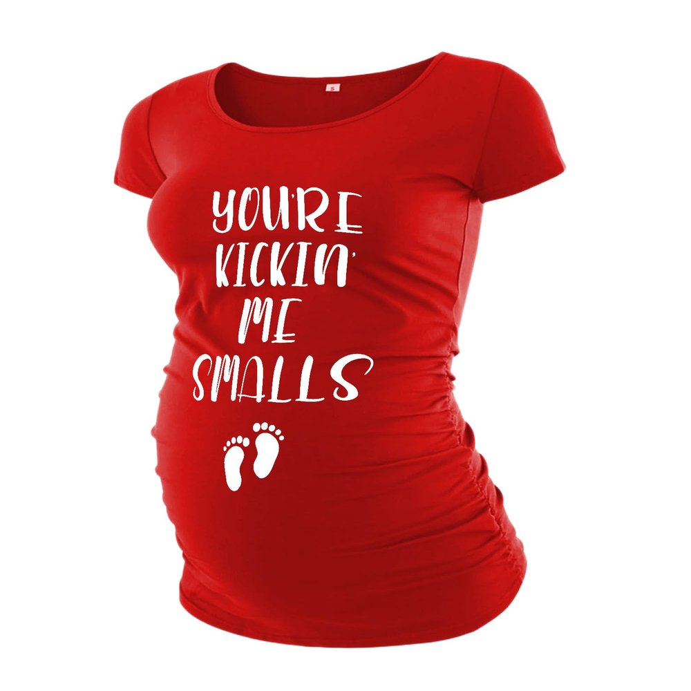 Decrum Pregnancy Shirts for Women - Trendy Maternity Tshirts for Expecting Mom [40022025-BL] | Kicking Me, XL