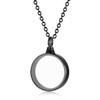 Circle Acrylic Cremation Urn Keepsake Ashes Holder Necklace, Stainless Steel Memorial Ash Locket, Simple Urn Pendant Jewelry for Dad Mom Family Souvenir, Commemorative locket for Women Men (Black) view 1