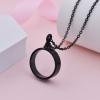 Circle Acrylic Cremation Urn Keepsake Ashes Holder Necklace, Stainless Steel Memorial Ash Locket, Simple Urn Pendant Jewelry for Dad Mom Family Souvenir, Commemorative locket for Women Men (Black) view 2