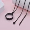 Circle Acrylic Cremation Urn Keepsake Ashes Holder Necklace, Stainless Steel Memorial Ash Locket, Simple Urn Pendant Jewelry for Dad Mom Family Souvenir, Commemorative locket for Women Men (Black) view 3