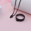 Circle Acrylic Cremation Urn Keepsake Ashes Holder Necklace, Stainless Steel Memorial Ash Locket, Simple Urn Pendant Jewelry for Dad Mom Family Souvenir, Commemorative locket for Women Men (Black) view 4