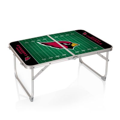 Picnic TIME Arizona Cardinals Mini Portable Table, Charcoal Wood Grain