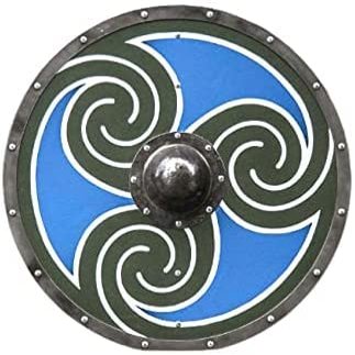 ARTIZANSTORE Medieval Knight Shield Brass Cross Templar Shield Fighting Shield Armour Shield Medieval Wood & Steel Viking Round Shield Armor Templar Shield