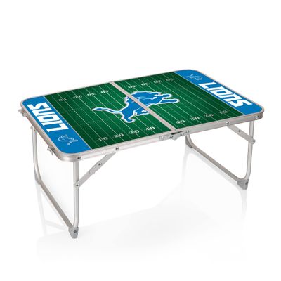 Picnic TIME NFL Detroit Lions Concert Mini Portable Table - Small Folding Table - Mini Picnic Table, (Charcoal Wood Grain)