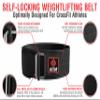 FITIZ Self Locking Weight Lifting Belt for Back Support Premium Weightlifting belt of Men and Women Deadlift Training Belt 4 Inch Nylon with Metal Buckle Adjustable Olympic Lifting Back Support (X-Large, Black) view 2