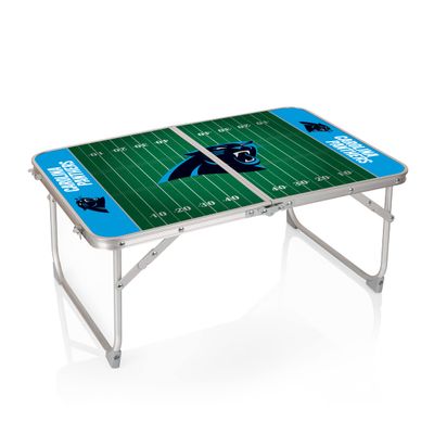 Picnic TIME NFL Carolina Panthers Concert Mini Portable Table - Small Folding Table - Mini Picnic Table, (Charcoal Wood Grain)