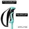 Zipline Blurr 16.0 Graphite Composite Downhill Ski Poles - Lightweight, Freeride All-Mountain, Vibration Dampening (Aqua, 38" in./96 cm) view 2