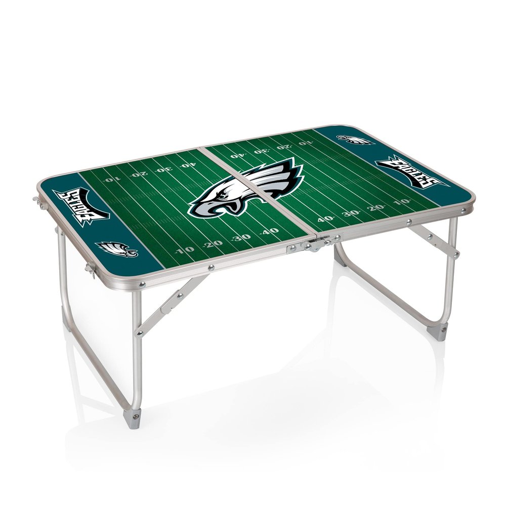 PICNIC TIME Philadelphia Eagles Mini Portable Table, Charcoal Wood Grain
