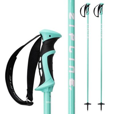 Zipline Blurr 16.0 Graphite Composite Downhill Ski Poles - Lightweight, Freeride All-Mountain, Vibration Dampening (Aqua, 40" in./102 cm)