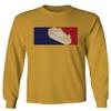 Skate League Till Death Coffin and Destroy or Die Skateboarding Graphic Men's Long Sleeve t Shirt (Gold 2X Large) view 1