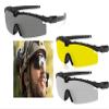 GALAXYLENSE Ballistic Z87 Tactical Military Shooting High Impact Resistance Sunglasses With 3 Replacement Lens And Prescription Glasses Holder Black Color view 2