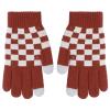 YOOJIA 1 Pair Checkered Knitted Gloves Full Finger Stretchy Gloves Winter Warm Mittens for Adults Kids Cycling Daily Use Red One Size view 1