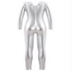 easyforever Kids Girls Shiny Metallic Long Sleeve Leotard Full Length Bodysuit Gymnastics Unitard Jumpsuit Dancewear Silver 4 Years view 2