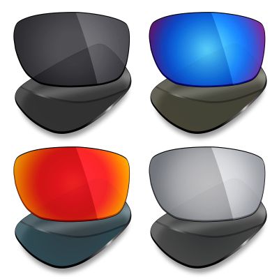 Mryok 4 Pair Polarized Replacement Lenses for Arnette Rage XL AN4077 Sunglass - Stealth Black/Fire Red/Ice Blue/Silver Titanium