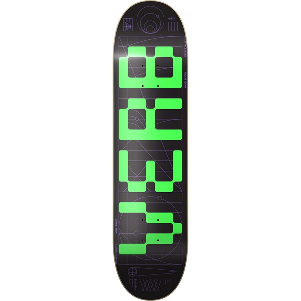 Verb Invader Skateboard Deck -7.75 Black/Green - Assembled AS Complete Skateboards