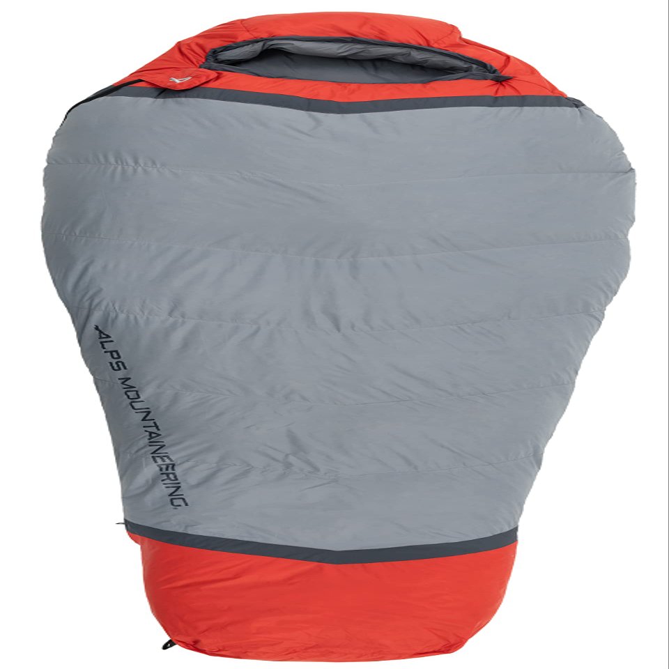 ALPS Mountaineering Zenith +30 Mummy Sleeping Bag, Regular - Gray/Red, New