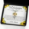 9624575-Sunflower Pendant Necklace-Personalized Beautiful Sunflower Precious Necklace, You are My Sunshine Message Card Necklace, to My Daughter messa view 1