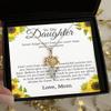 9624575-Sunflower Pendant Necklace-Personalized Beautiful Sunflower Precious Necklace, You are My Sunshine Message Card Necklace, to My Daughter messa view 3