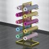 LWMD Floor Stand Yoga Mat Rack, 5 Tier Metal Organizer Holder for Foam Roller/Pilates Mats, Fitness Room/Gym Display Stand (Color : Gold) view 2