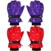 Hicarer 2 Pairs Kids Mittens Children Winter Snow Waterproof Thick Warm Windproof Gloves for Girls Boys(Red and Purple,3-6 Years,Snowflake Style) view 1