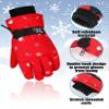 Hicarer 2 Pairs Kids Mittens Children Winter Snow Waterproof Thick Warm Windproof Gloves for Girls Boys(Red and Purple,3-6 Years,Snowflake Style) view 4