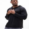 DEVOPS Men's Fleece Thermal Workout Hoodie (Black/Red, Large) view 3