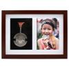 Medal Display Shadow Box Frame for Single Medal & Photo - Case for Runners, Marathon, Soccer, Football, Gymnastics, All Sports (Walnut Brown, A4) view 1