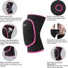 ONTYZZ Kids Knee Pads with Thickened PE Pads Adjustable Anti-Slip Knee Pads for Kids Soft Knee Pad for Volleyball Cycling Dancing Soccer Hockey Black-Pink/M view 4