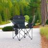 ALPHA CAMP Oversized Camping Chair Heavy Duty Lawn Chair with Cooler Bag Support 450 LBS Steel Frame Collapsible Padded Arm Quad Lumbar Back Folding Chair for Outdoor,Green view 2