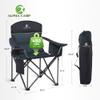 ALPHA CAMP Oversized Camping Chair Heavy Duty Lawn Chair with Cooler Bag Support 450 LBS Steel Frame Collapsible Padded Arm Quad Lumbar Back Folding Chair for Outdoor,Green view 3