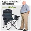 ALPHA CAMP Oversized Camping Chair Heavy Duty Lawn Chair with Cooler Bag Support 450 LBS Steel Frame Collapsible Padded Arm Quad Lumbar Back Folding Chair for Outdoor,Green view 4