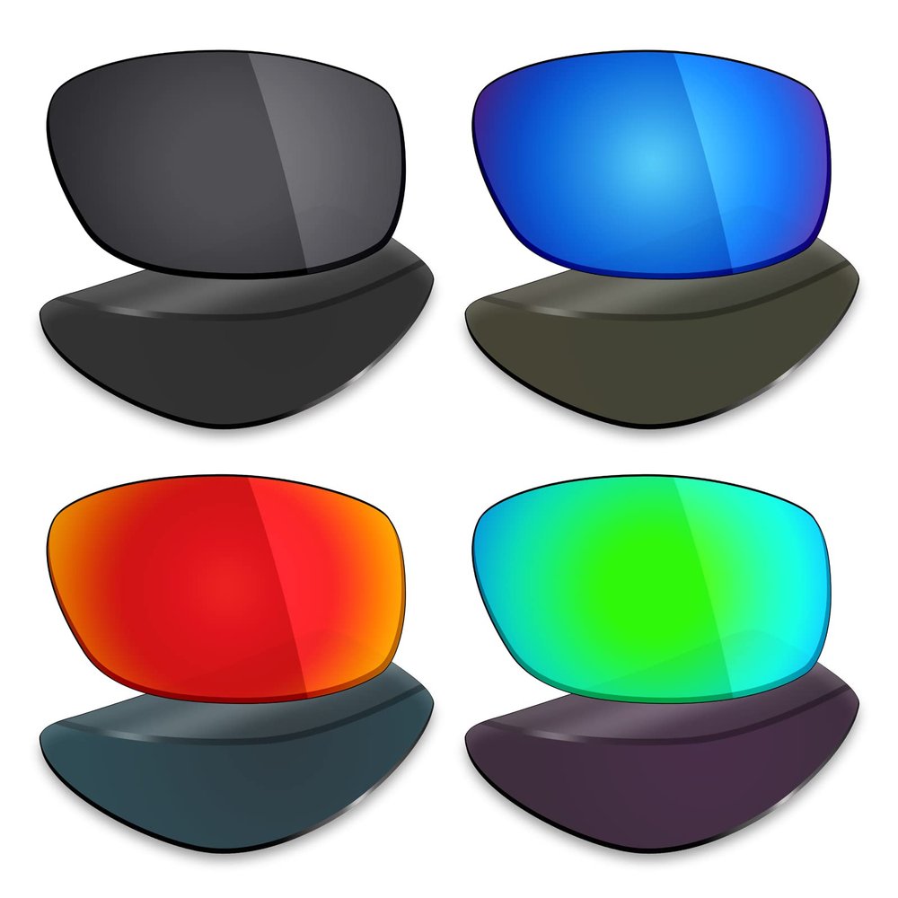 Mryok 4 Pair Polarized Replacement Lenses for Electric Charge Sunglass - Stealth Black/Fire Red/Ice Blue/Emerald Green